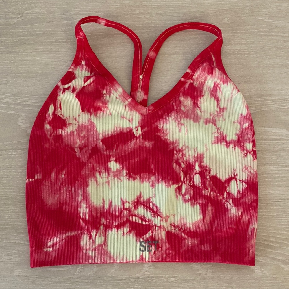 Set Active Pink Tie Dye Sports Bra Top Size: XS/S